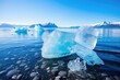 glacier ice shards splashing into the sea