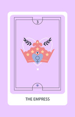 Wall Mural - tarot card major the empress. hand drawn vector illustration.