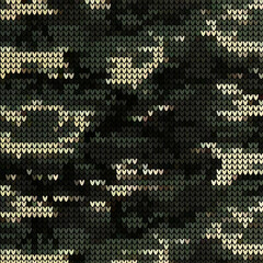 Wall Mural - knitted vector pattern camouflage sweater