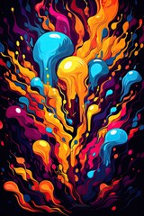 Wall Mural - Abstract Art: A chaotic blend of colors and shapes for art admirers. Professional t-shirt design vector,