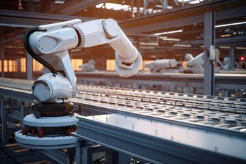 Aufkleber - Close-up in an electronics factory on the production line.