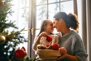 family celebrating christmas