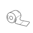 Toilet paper vector icon in doodle style. Symbol in simple design. Cartoon object hand drawn isolated on white background.