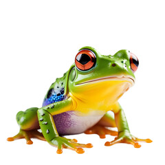 Vivid Tree Frog Poised Elegantly, High-Resolution Image Perfect for Print on Demand Products, Captivating Wildlife Subject for POD Apparel and Decor