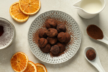 Sticker - Chocolate truffles, concept of delicious sweet food