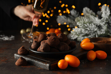 Sticker - Chocolate truffles, concept of delicious sweet food