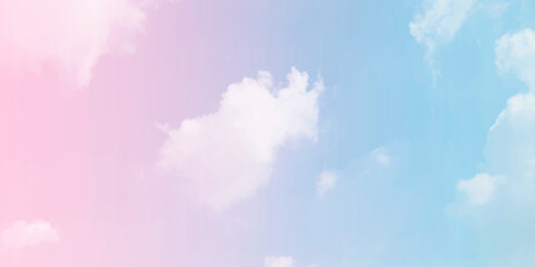 Wall Mural - Pink and bule sky Vector background. Blue sky and cloud. Pink sky background with white clouds. Abstract wallpaper in vector.
