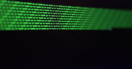Wall Mural - cyber attack - ddos attack, hacking concept. close-up of computer screen. modern electronic technolo