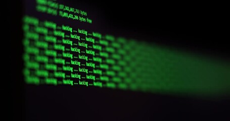 Wall Mural - cyber attack - ddos attack, hacking concept. close-up of computer screen. modern electronic technolo