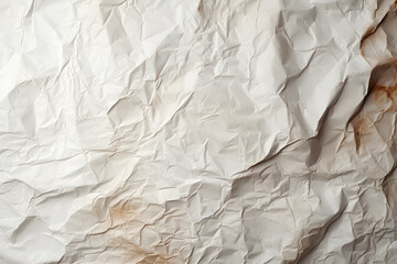 Wall Mural - White crumpled paper background. Crumpled paper texture. ia generative