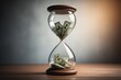 © Marko - Money in an hourglass. The concept of the saying time is money