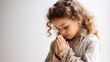 Hopeful Child Praying: Emotional Image on whiteBackground