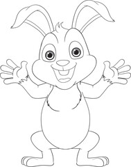 Wall Mural - Cheerful Rabbit Cartoon: A Cute and Smiling Illustration