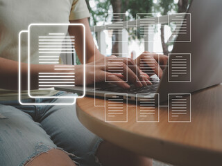 Wall Mural - dms system manages online documents efficiently, managing document information within the organizati