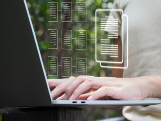 Wall Mural - dms system manages online documents efficiently, managing document information within the organizati