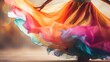 © starush - A woman in a colorful dress dancing, AI