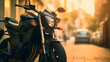 Motorcycle on blur street background