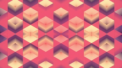Fototapete - Modern abstract seamless loop animation of colored geometric patterns. Digital art. Symmetrical kaleidoscope composition. 3d rendering. 4K, Ultra HD resolution
