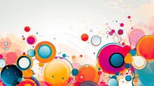 Watercolor Abstract Circles Samples Colorful Splatter Background
