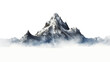 Snow capped mountains isolated on transparent or white background, png