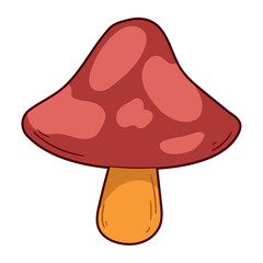 Wall Mural - red mushroom illustration