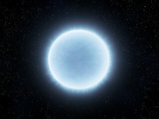 sirius star in outer space. the blue giant closest to the sun isolated on a black background.
