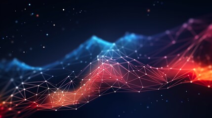 Futuristic technology abstract background with lines for network, big data, data center, server, internet, speed. Abstract neon lights into digital technology tunnel.