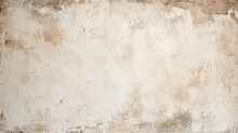 White Grunge Background Texture, Old Cement Wall Design With Vintage Peeling Paint And Rust Spots