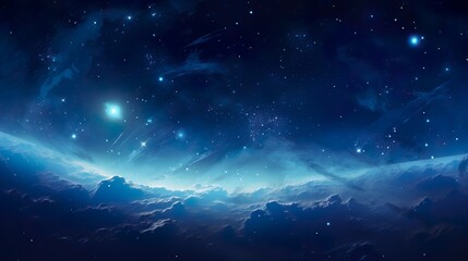 Wall Mural - blue space background, in the style of large canvas format, nightscape