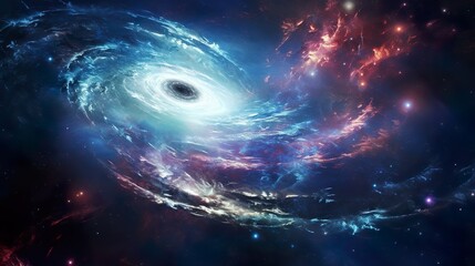 Wall Mural - Spiral Galaxy in deep space, dreamy harmony energy cosmos
