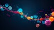 © Damerfie - Bubbled abstract vector fluid particle flow nano metamorphosis glow