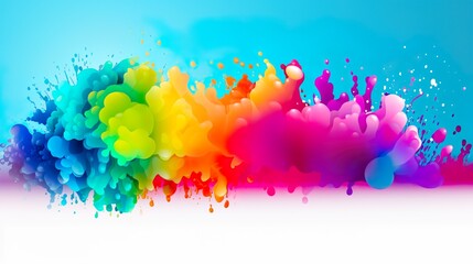 Wall Mural - Abstract colorful rainbow color painting illustration watercolor splashes