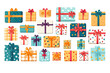 © Mykmicky - Coffrets cadeaux à thème paquet fond bannière vecteur