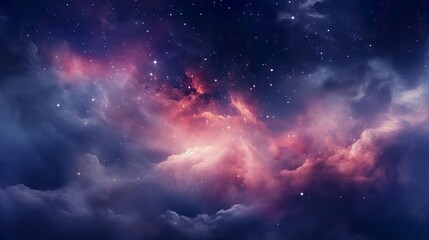 Wall Mural - Purple and blue space background with a light trail in the middle abstract