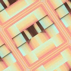 Poster - Close-up of a wall with a symmetrical pattern on it. Modern concept illustration background. 3d rendering