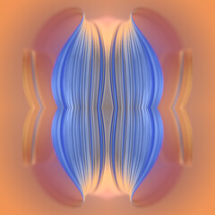 Leinwandbilder - Abstract symmetrical composition with an emphasis on the interplay of colors and shapes. 3d rendering illustration