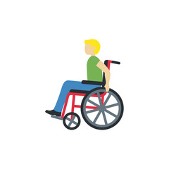 Wall Mural -  Man in Manual Wheelchair: Medium-Light Skin Tone