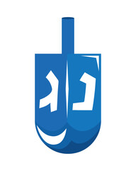 Poster - jewish blue dreidel