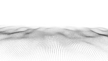 Futuristic Wave Of Black Smoothly Moving Dots On A White Background. Vector EPS10