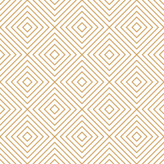 Wall Mural - Gold ornamental seamless diamond pattern with diagonal square rhombus and striped line, geometric background, vector illustration.