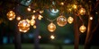 © sirisakboakaew - Decorative outdoor string lights hanging on tree