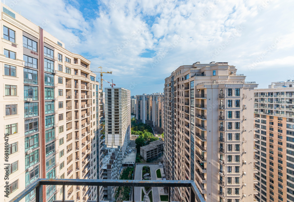 View of high-rise buildings under construction, new district, typical ...