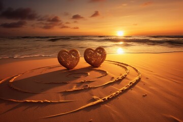 Two Hearts Entwined by the Sea