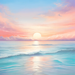 Wall Mural - soft hues capturing the serene colors of an ocean sunrise
