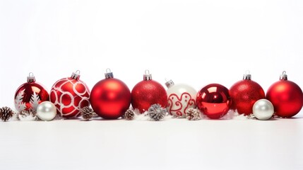 Poster - Closeup of christmas balls and decorations on the green christmas tree. Christmas, tradition and celebration concept.