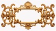 Gold Ornate baroque Frame Isolated on White Background for Display or Decoration