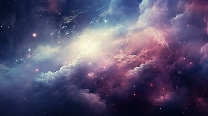 Canvas Print - universe of neon colors. colorful universe with colors merging. stars, nebulae, star dust, smoke... 