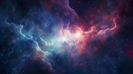 Canvas Print - universe of neon colors. colorful universe with colors merging. stars, nebulae, star dust, smoke... 