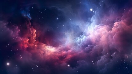 Canvas Print - universe of neon colors. colorful universe with colors merging. stars, nebulae, star dust, smoke... 