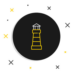 Poster - Line Lighthouse icon isolated on white background. Colorful outline concept. Vector